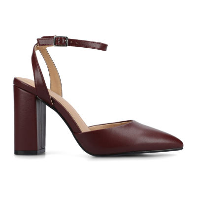Journee Collection Tyyra Womens Pointed Closed Toe Block Heel Pumps