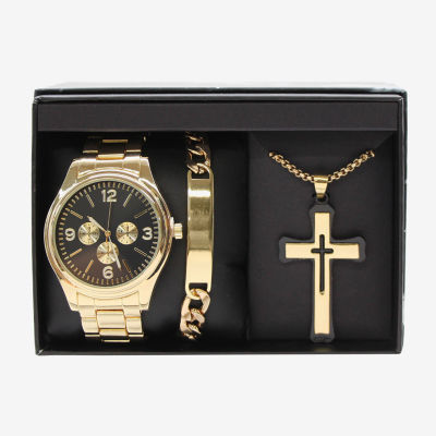 Mens Gold Tone 3-pc. Watch Boxed Set Mac7156jc