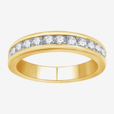 (H-I / I1) Womens 4MM 1/2 CT. T.W. Lab Grown White Diamond 14K Gold Over Silver Wedding Band