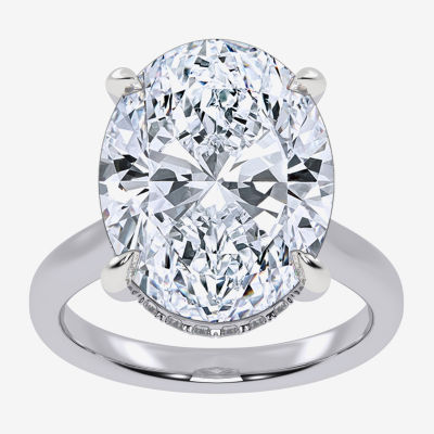 Signature By Modern Bride (G/Vs2-Si1) Womens 8 1/4 Ct. T.W. Lab Grown White Diamond 14K White Gold Oval Solitaire Engagement Ring