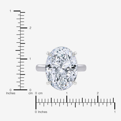 Signature By Modern Bride (G/Vs2-Si1) Womens 8 1/4 Ct. T.W. Lab Grown White Diamond 14K White Gold Oval Solitaire Engagement Ring