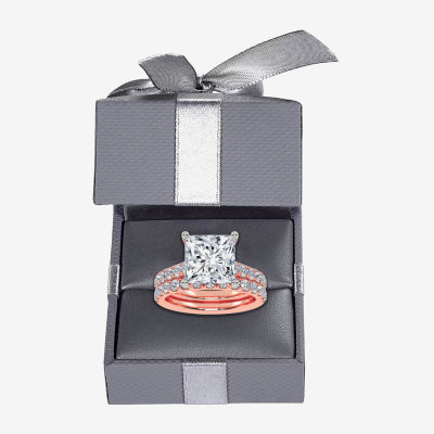 (F-G/ Vs2-Si1) Womens 2 1/2 CT. T.W. Lab Grown White Diamond 14K Rose Gold Side Stone Bridal Set