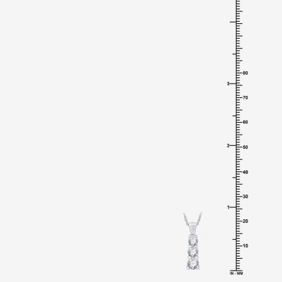 (G, Si1-Si2) Womens 1 CT. T.W. Lab Grown White Diamond Sterling Silver 18 Inch Pendant Necklace