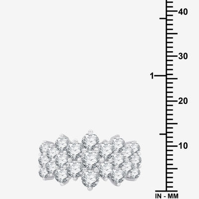 (G, Si1-Si2) Womens 3 CT. T.W. Lab Grown White Diamond Sterling Silver Cocktail Ring