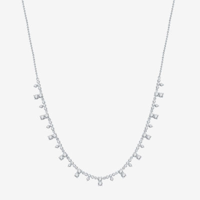 (G, Si1-Si2) Womens 2 CT. T.W. Lab Grown White Diamond 14K Gold Over Silver 18 Inch Pendant Necklace