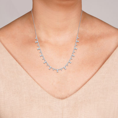 (G, Si1-Si2) Womens 2 CT. T.W. Lab Grown White Diamond 14K Gold Over Silver 18 Inch Pendant Necklace