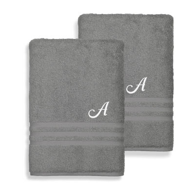 Linum Home Textiles Denzi Monogram Towel Collection 2-pc. Bath Sheet