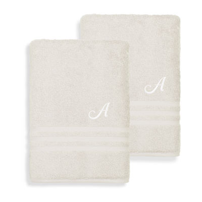 Linum Home Textiles Denzi Monogram Towel Collection 2-pc. Bath Sheet
