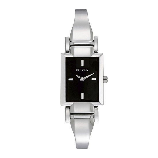 Bulova Classic Womens Silver Tone Stainless Steel Bangle Watch 96l138