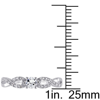 1/10 CT. T.W. Diamond & Lab-Created White Sapphire Engagement Ring