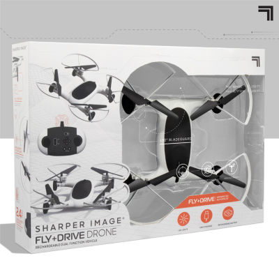 Sharper Image Toy 7" Fly+Drive Drone Remote Control Dual-Function Vehicle