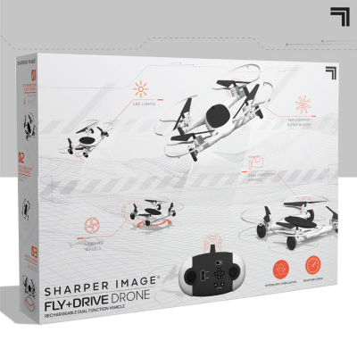Sharper Image Toy 7" Fly+Drive Drone Remote Control Dual-Function Vehicle