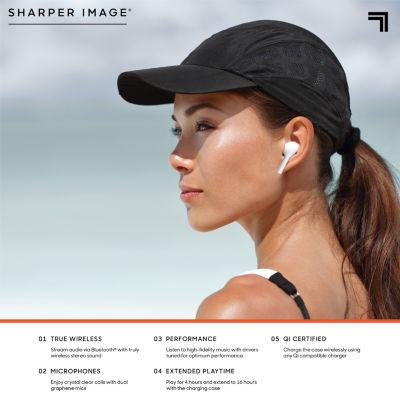 Sharper Image True Wireless Earbuds with 10 Ear Tips + Charging Case