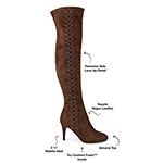 Journee Collection Womens Abie Wide Calf Stiletto Heel Over the Knee Boots