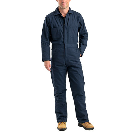 Berne Exhaust Unlined Mens Long Sleeve Workwear Coveralls, 40, Blue