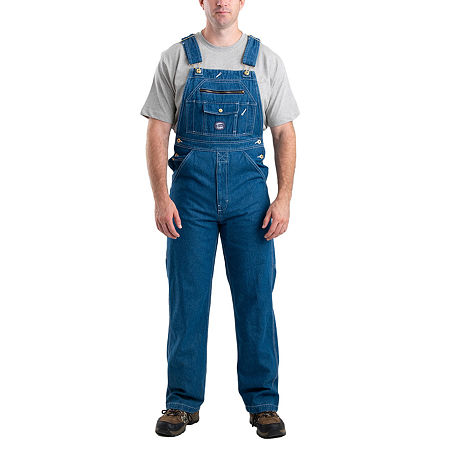 Berne Vintage Washed Denim Bib Mens Big And Tall Workwear Overalls, 36 36, Blue