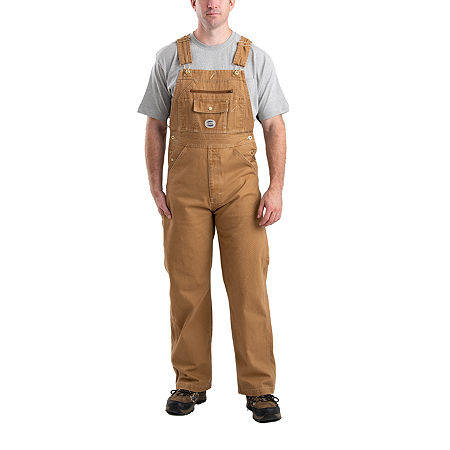 Berne Vintage Washed Duck Bib Mens Big And Tall Workwear Overalls, 54 32, Brown