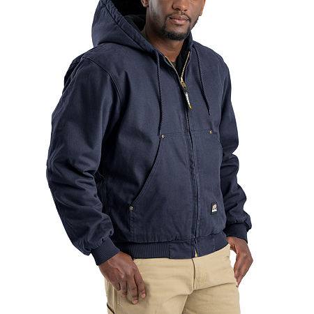 Berne Highland Washed Duck Mens Hooded Heavyweight Work Jacket, Xx-large, Blue