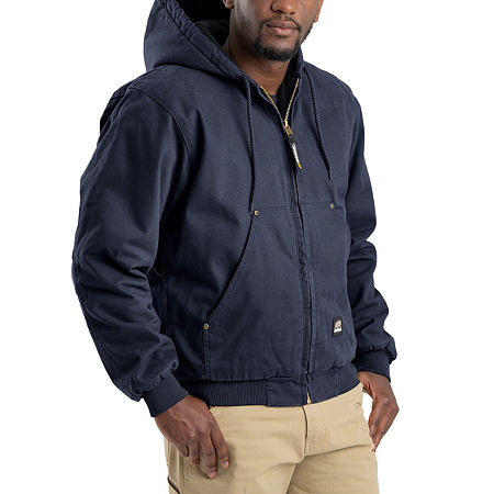 Berne Highland Washed Duck Mens Hooded Big And Tall Heavyweight Work Jacket, 3x-large, Blue