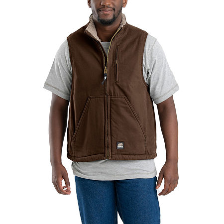 Berne Big And Tall Canyon Sherpa Lined Mens Fleece Vest, 2x-large Tall, Brown