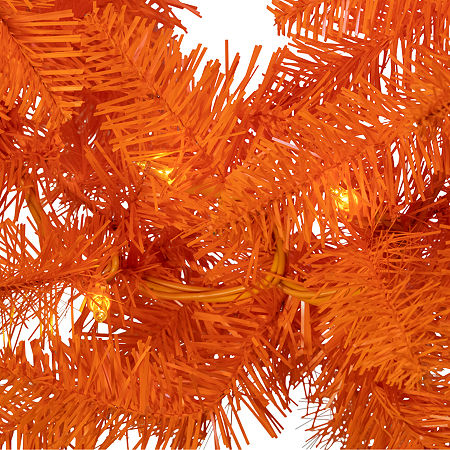 Kurt Adler 9 Foot Pre-Lit Indoor Orange Garland, One Size, Orange