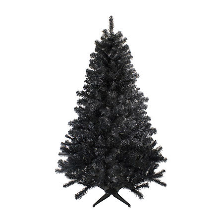 6' Black Colorado Spruce Artificial Halloween Tree - Unlit, One Size, Black