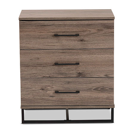 Daxton 3-Drawer Chest, One Size, Brown