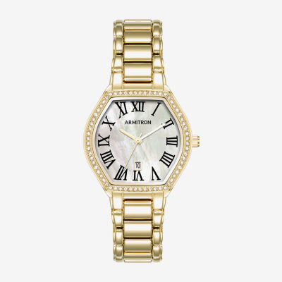 Armitron Womens Crystal Accent Gold Tone Bracelet Watch 75/5907mpgp