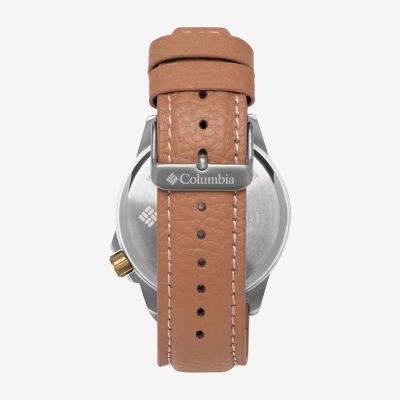 Columbia Mens Brown Leather Strap Watch Css15-007