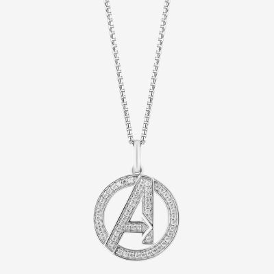 Marvel Fine Jewelry Womens 1/5 CT. T.W. Mined White Diamond Sterling Silver Avengers Marvel Pendant Necklace