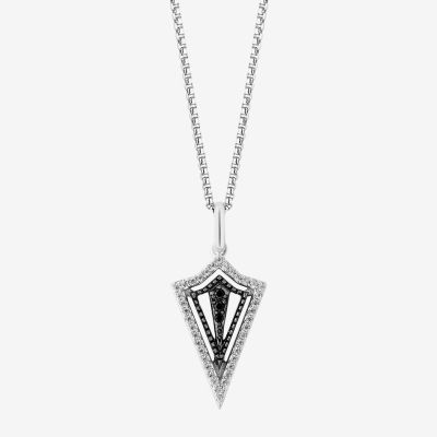 Marvel Fine Jewelry Womens 1/ CT. T.W. Genuine Black Spinel Sterling Silver Avengers Marvel Black Panther Pendant Necklace
