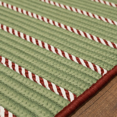 Colonial Mills Naughty Elf Christmas Stripe Braided Reversible Indoor Outdoor Accent Rug