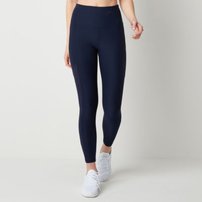Xersion Womens High Rise Quick Dry Cropped Legging, Color: Navy Platoon -  JCPenney