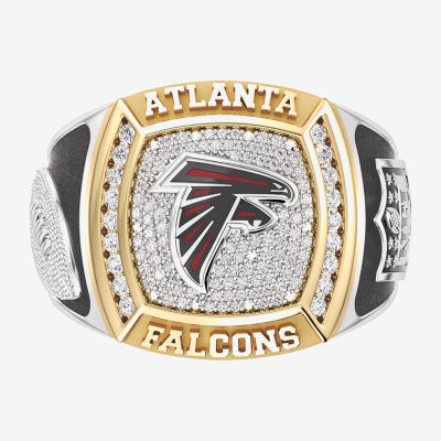 True Fans Fine Jewelry Atlanta Falcons Mens 1/2 CT. T.W. Natural White Diamond 10K Two Tone Gold Fashion Ring