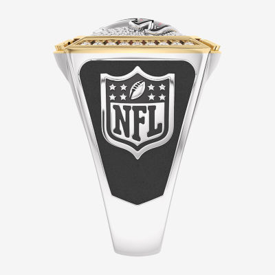 True Fans Fine Jewelry Atlanta Falcons Mens 1/2 CT. T.W. Natural White Diamond 10K Two Tone Gold Fashion Ring