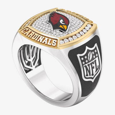 True Fans Fine Jewelry Arizona Cardinals Mens 1/2 CT. T.W. Mined White Diamond 10K Two Tone Gold Fashion Ring