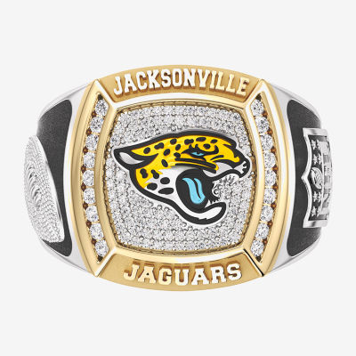 True Fans Fine Jewelry Jacksonville Jaguars Mens 1/2 CT. T.W. Natural White Diamond 10K Two Tone Gold Fashion Ring