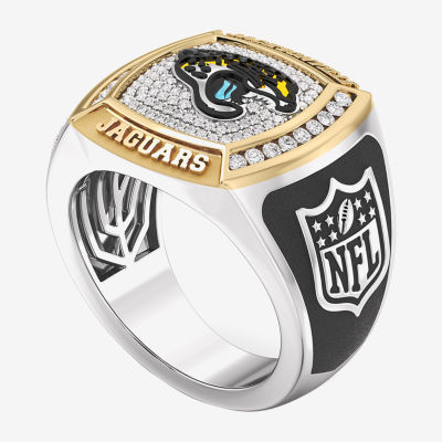 True Fans Fine Jewelry Jacksonville Jaguars Mens 1/2 CT. T.W. Natural White Diamond 10K Two Tone Gold Fashion Ring