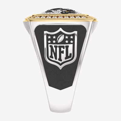 True Fans Fine Jewelry Jacksonville Jaguars Mens 1/2 CT. T.W. Natural White Diamond 10K Two Tone Gold Fashion Ring