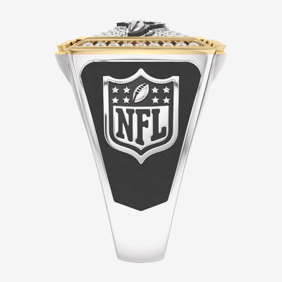 True Fans Fine Jewelry Baltimore Ravens Mens 1/2 CT. T.W. Mined White Diamond 10K Two Tone Gold Fashion Ring