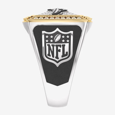 True Fans Fine Jewelry Baltimore Ravens Mens 1/2 CT. T.W. Natural White Diamond 10K Two Tone Gold Fashion Ring