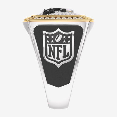 True Fans Fine Jewelry Cleveland Browns Mens 1/2 CT. T.W. Natural White Diamond 10K Two Tone Gold Fashion Ring