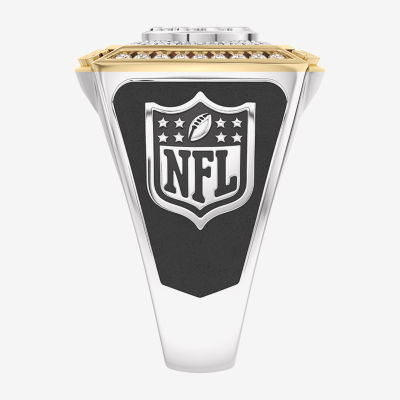 True Fans Fine Jewelry Pittsburgh Steelers Mens 1/2 CT. T.W. Mined White Diamond 10K Two Tone Gold Fashion Ring