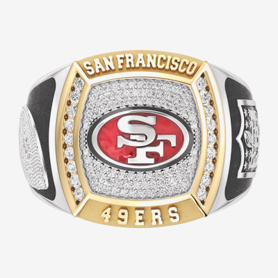 True Fans Fine Jewelry San Francisco 49ers Mens 1/2 CT. T.W. Natural White Diamond 10K Two Tone Gold Fashion Ring