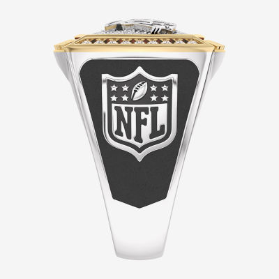 True Fans Fine Jewelry Carolina Panthers Mens 1/2 CT. T.W. Natural White Diamond 10K Two Tone Gold Fashion Ring