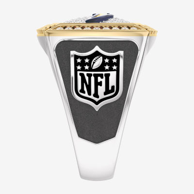 True Fans Fine Jewelry Los Angeles Chargers Mens 1/2 CT. T.W. Mined White Diamond 10K Two Tone Gold Fashion Ring