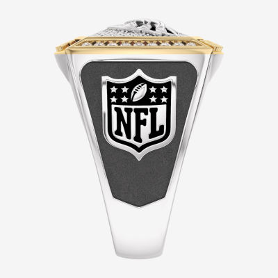 True Fans Fine Jewelry Philadelphia Eagles Mens 1/2 CT. T.W. Mined White Diamond 10K Two Tone Gold Fashion Ring