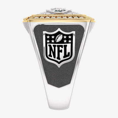 True Fans Fine Jewelry New York Jets Mens 1/2 CT. T.W. Natural White Diamond 10K Two Tone Gold Fashion Ring