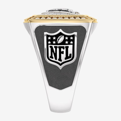 True Fans Fine Jewelry Las Vegas Raiders Mens 1/2 CT. T.W. Mined White Diamond 10K Two Tone Gold Fashion Ring