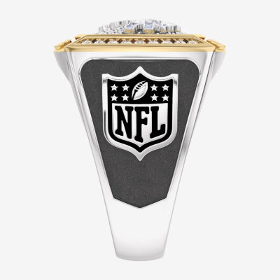 True Fans Fine Jewelry Detroit Lions Mens 1/2 CT. T.W. Natural White Diamond 10K Two Tone Gold Fashion Ring